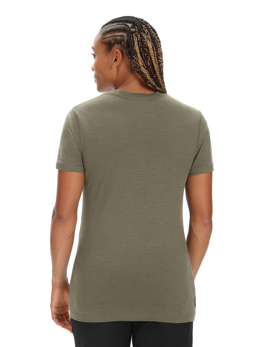 Loden Women's Icebreaker Merino Tech Lite II Short Sleeve T Shirts | USA 1578BEXC